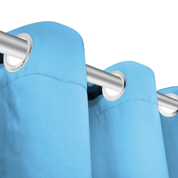 vidaXL Blackout Curtains 2 pcs. with Metal Eyelets 135 x 175 cm Turquoise