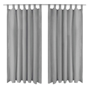 vidaXL Micro Satin Curtains 2 pcs. with Loops 140×175 cm Grey