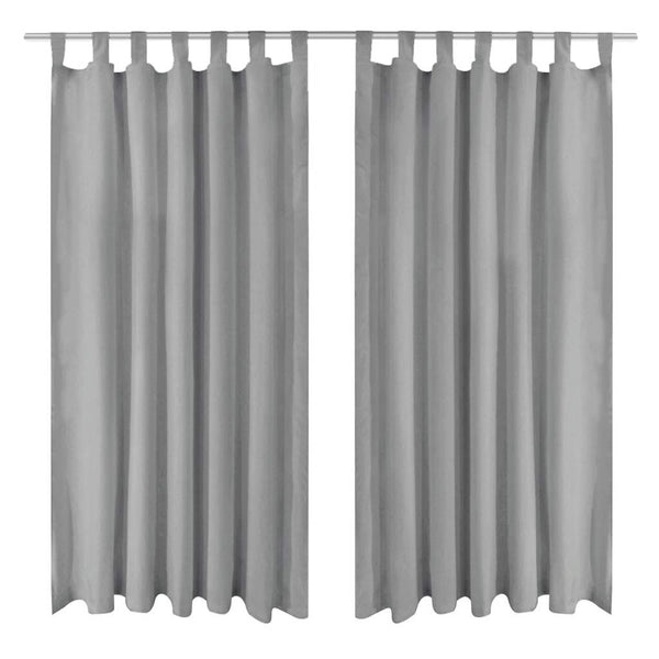 vidaXL Micro Satin Curtains 2 pcs. with Loops 140×175 cm Grey
