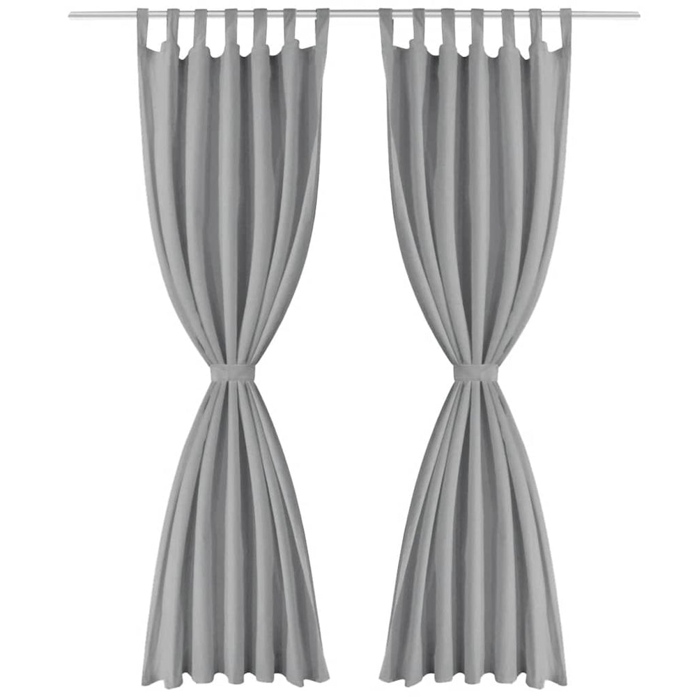 vidaXL Micro Satin Curtains 2 pcs. with Loops 140×175 cm Grey