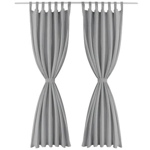 vidaXL Micro Satin Curtains 2 pcs. with Loops 140×175 cm Grey