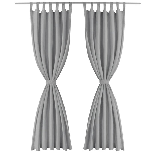 vidaXL Micro Satin Curtains 2 pcs. with Loops 140×175 cm Grey