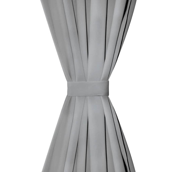 vidaXL Micro Satin Curtains 2 pcs. with Loops 140×175 cm Grey