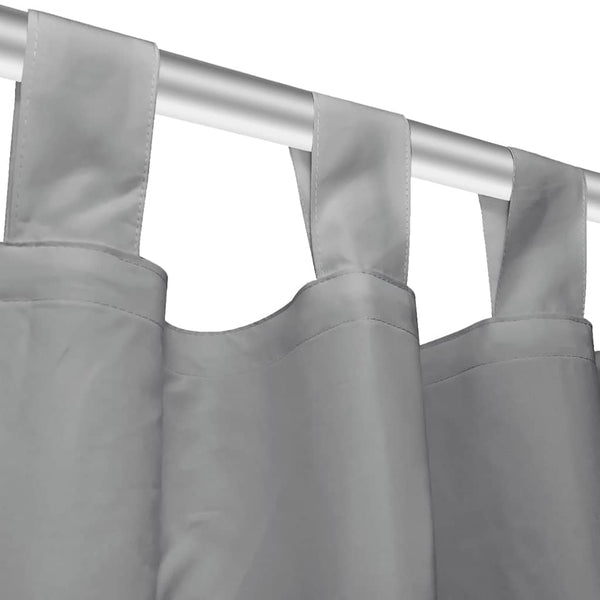 vidaXL Micro Satin Curtains 2 pcs. with Loops 140×175 cm Grey