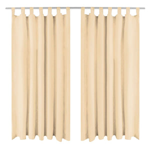 vidaXL Micro-Satin Curtains 2 pcs. with Loops 140x225 cm Beige