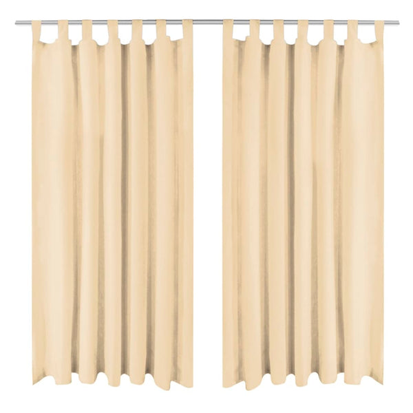 vidaXL Micro-Satin Curtains 2 pcs. with Loops 140x225 cm Beige