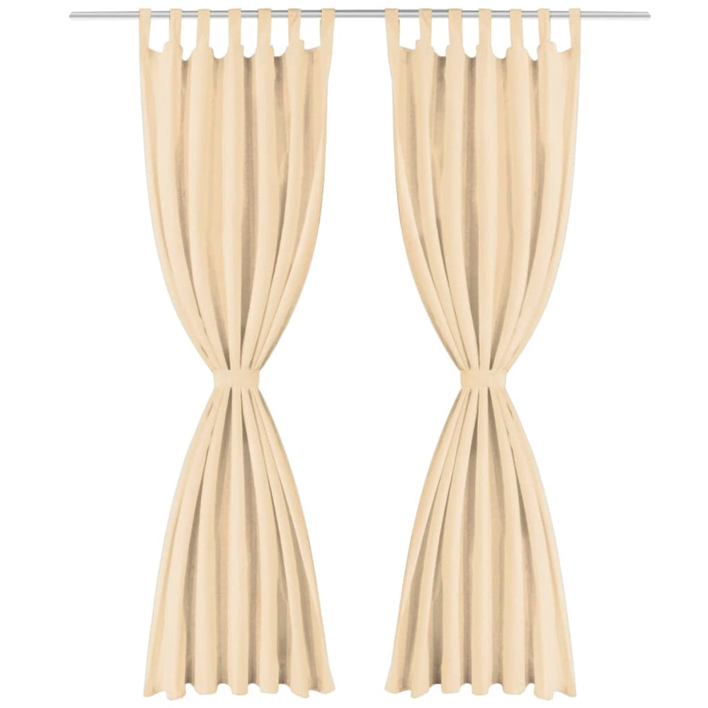 vidaXL Micro-Satin Curtains 2 pcs. with Loops 140x225 cm Beige