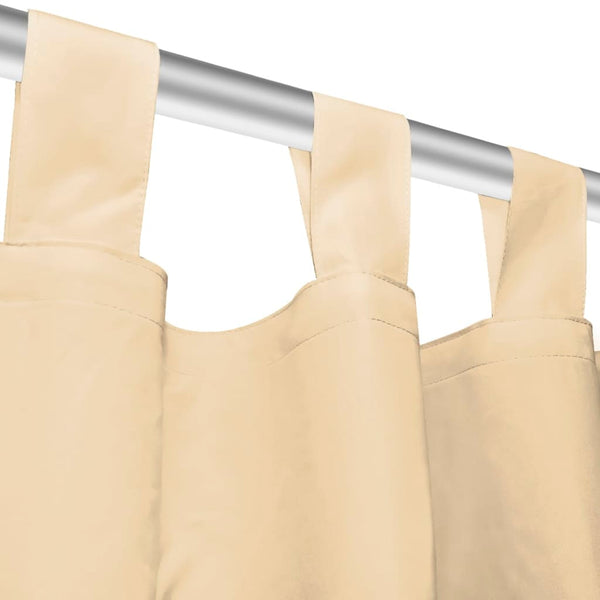 vidaXL Micro-Satin Curtains 2 pcs. with Loops 140x225 cm Beige