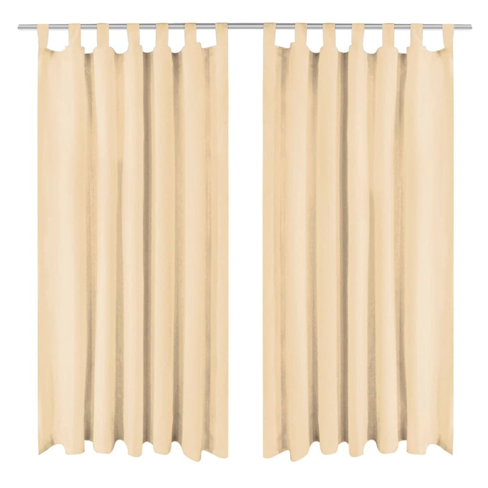 vidaXL Curtains Micro Satin 2 pcs. with Loops 140x245 cm Beige