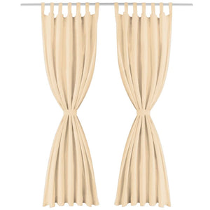vidaXL Curtains Micro Satin 2 pcs. with Loops 140x245 cm Beige