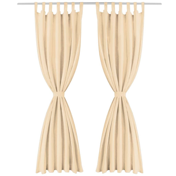 vidaXL Curtains Micro Satin 2 pcs. with Loops 140x245 cm Beige