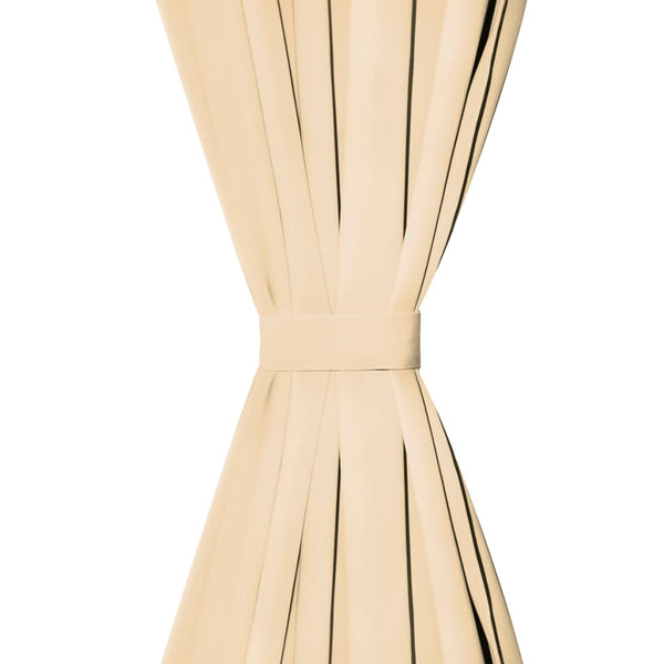 vidaXL Curtains Micro Satin 2 pcs. with Loops 140x245 cm Beige