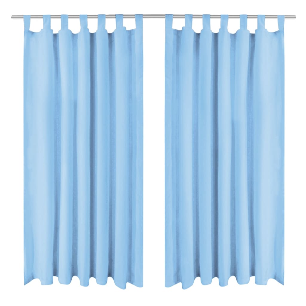 vidaXL Micro-Satin Curtains 2 pcs. with loops 140 x 175 cm Turquoise