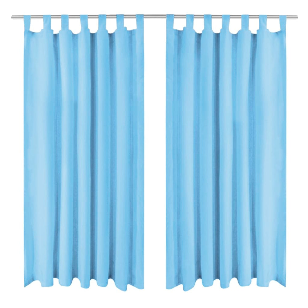 vidaXL Micro-Satin Curtains 2 pcs. with loops 140 x 175 cm Turquoise