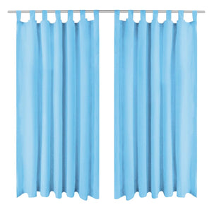 vidaXL Micro-Satin Curtains 2 pcs. with loops 140 x 175 cm Turquoise