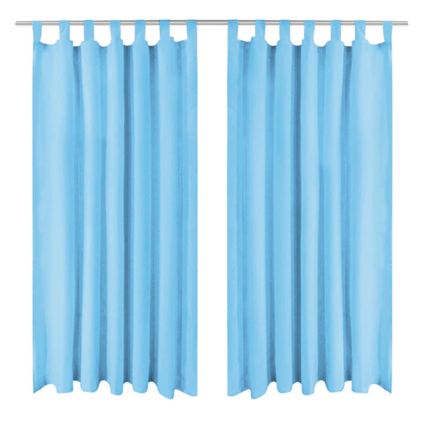 vidaXL Micro-Satin Curtains 2 pcs. with loops 140 x 175 cm Turquoise