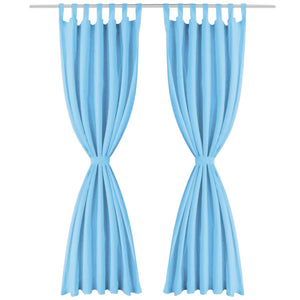 vidaXL Micro-Satin Curtains 2 pcs. with loops 140 x 175 cm Turquoise