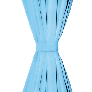 vidaXL Micro-Satin Curtains 2 pcs. with loops 140 x 175 cm Turquoise