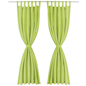 vidaXL Curtains Micro Satin 2 pcs. with Loops 140×245 cm Green