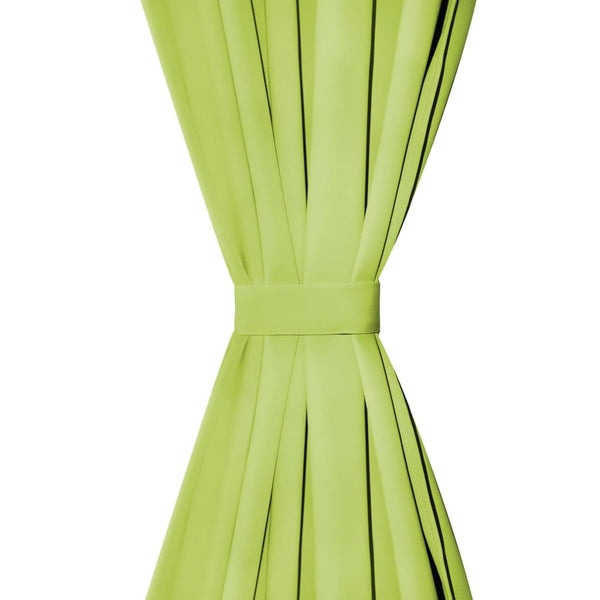vidaXL Curtains Micro Satin 2 pcs. with Loops 140×245 cm Green