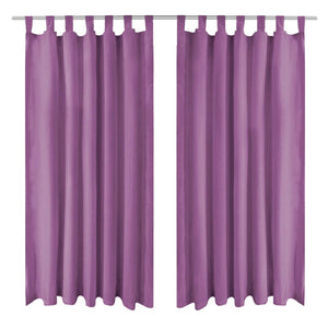 vidaXL Curtains Micro Satin 2 pcs. with Loops 140x225 cm Purple