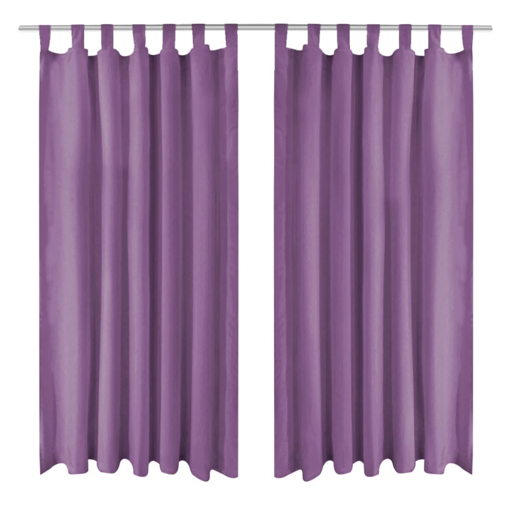 vidaXL Curtains Micro Satin 2 pcs. with Loops 140x225 cm Purple