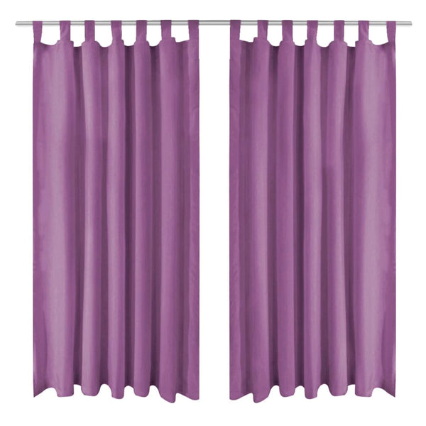 vidaXL Curtains Micro Satin 2 pcs. with Loops 140x225 cm Purple