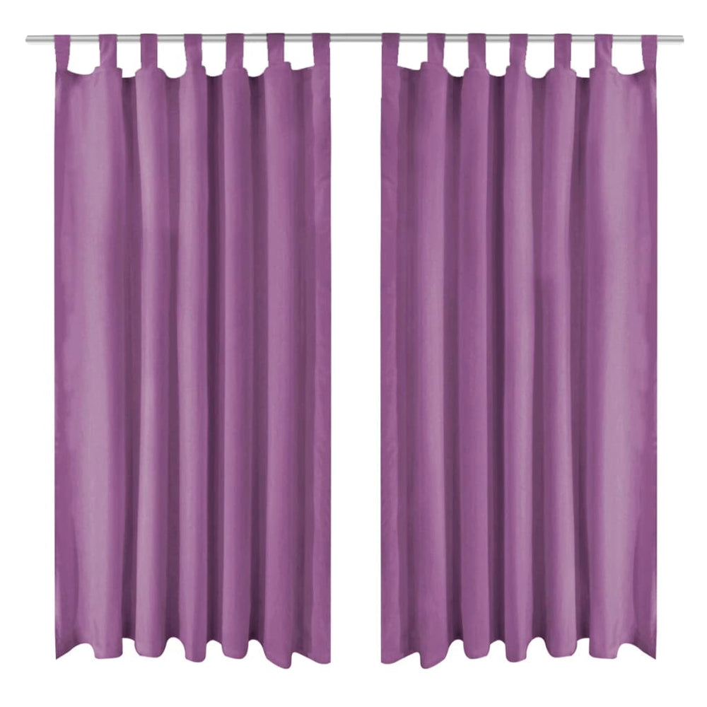 vidaXL Curtains Micro Satin 2 pcs. with Loops 140x225 cm Purple
