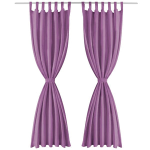 vidaXL Curtains Micro Satin 2 pcs. with Loops 140x225 cm Purple