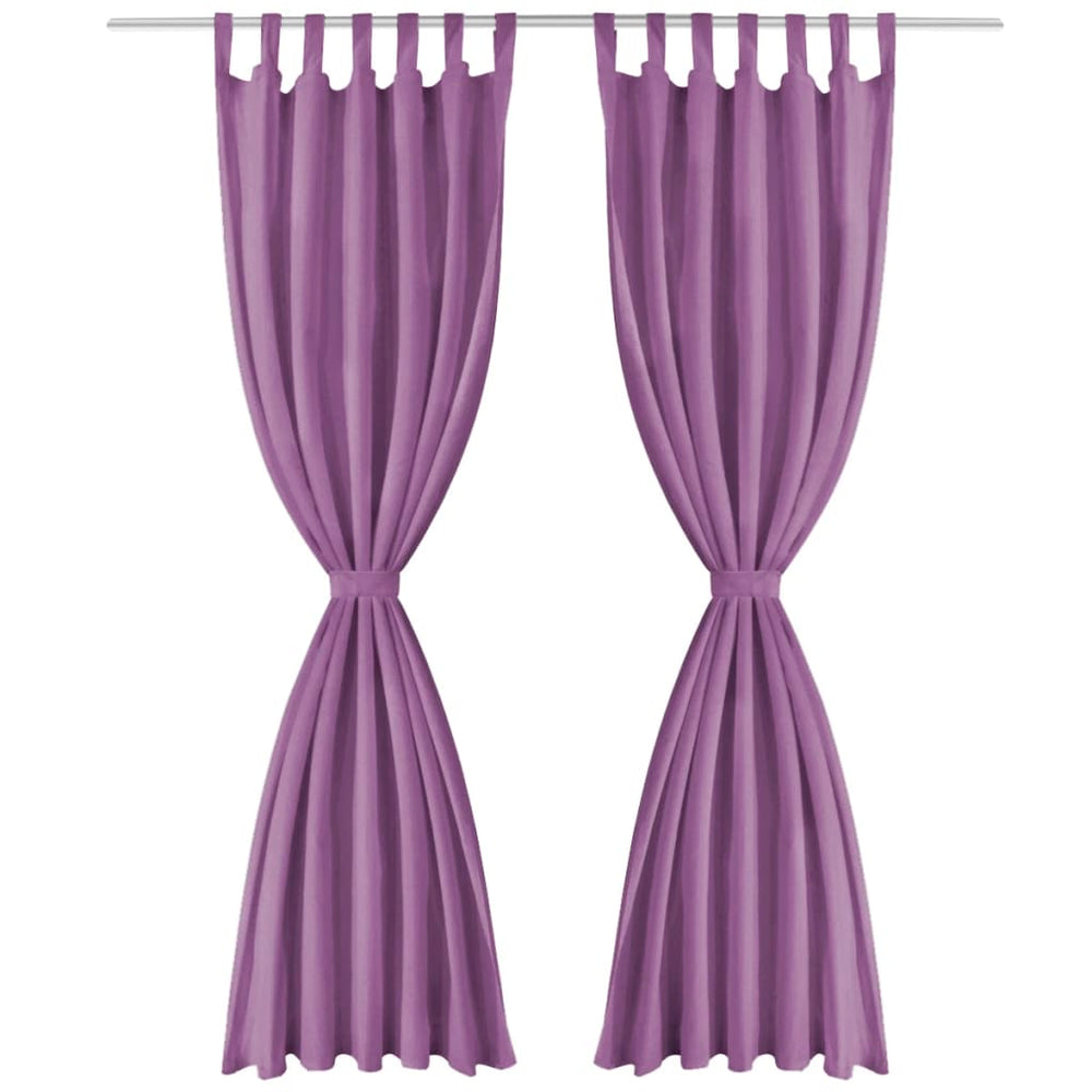 vidaXL Micro-Satin Curtains 2 pcs with Loops 140x245 cm Purple