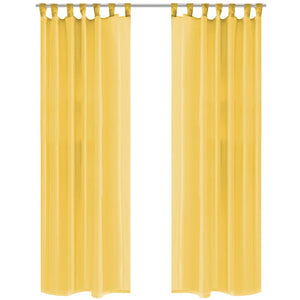vidaXL Voile Curtains 2 pcs. 140 x 175 cm Yellow