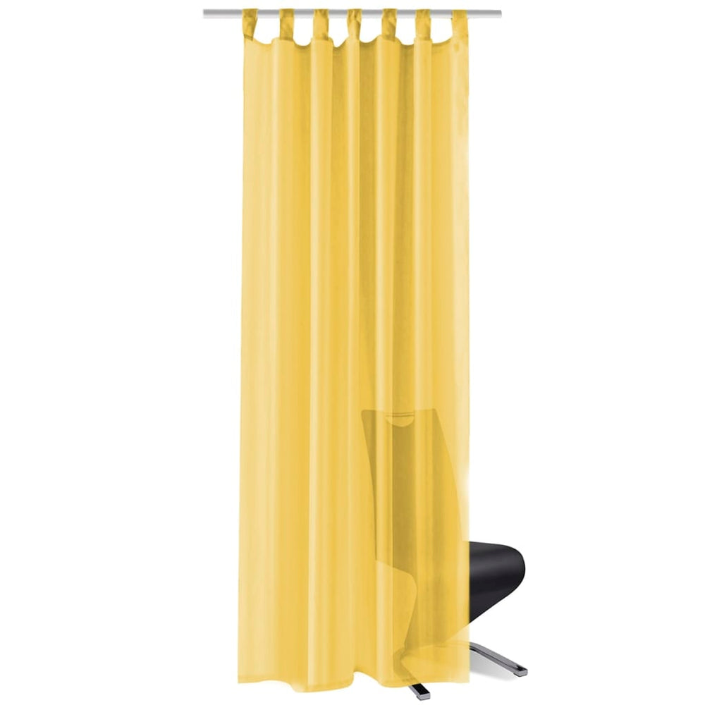 vidaXL Voile Curtains 2 pcs. 140 x 175 cm Yellow