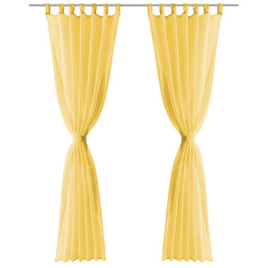 vidaXL Voile Curtains 2 pcs. 140 x 175 cm Yellow