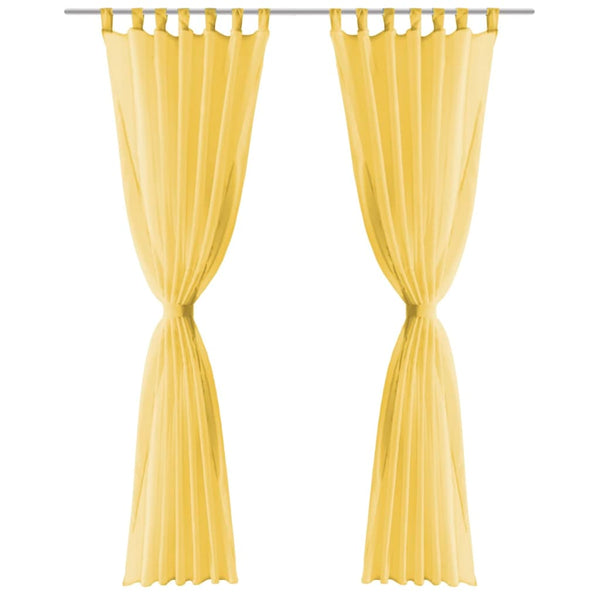 vidaXL Voile Curtains 2 pcs. 140 x 175 cm Yellow