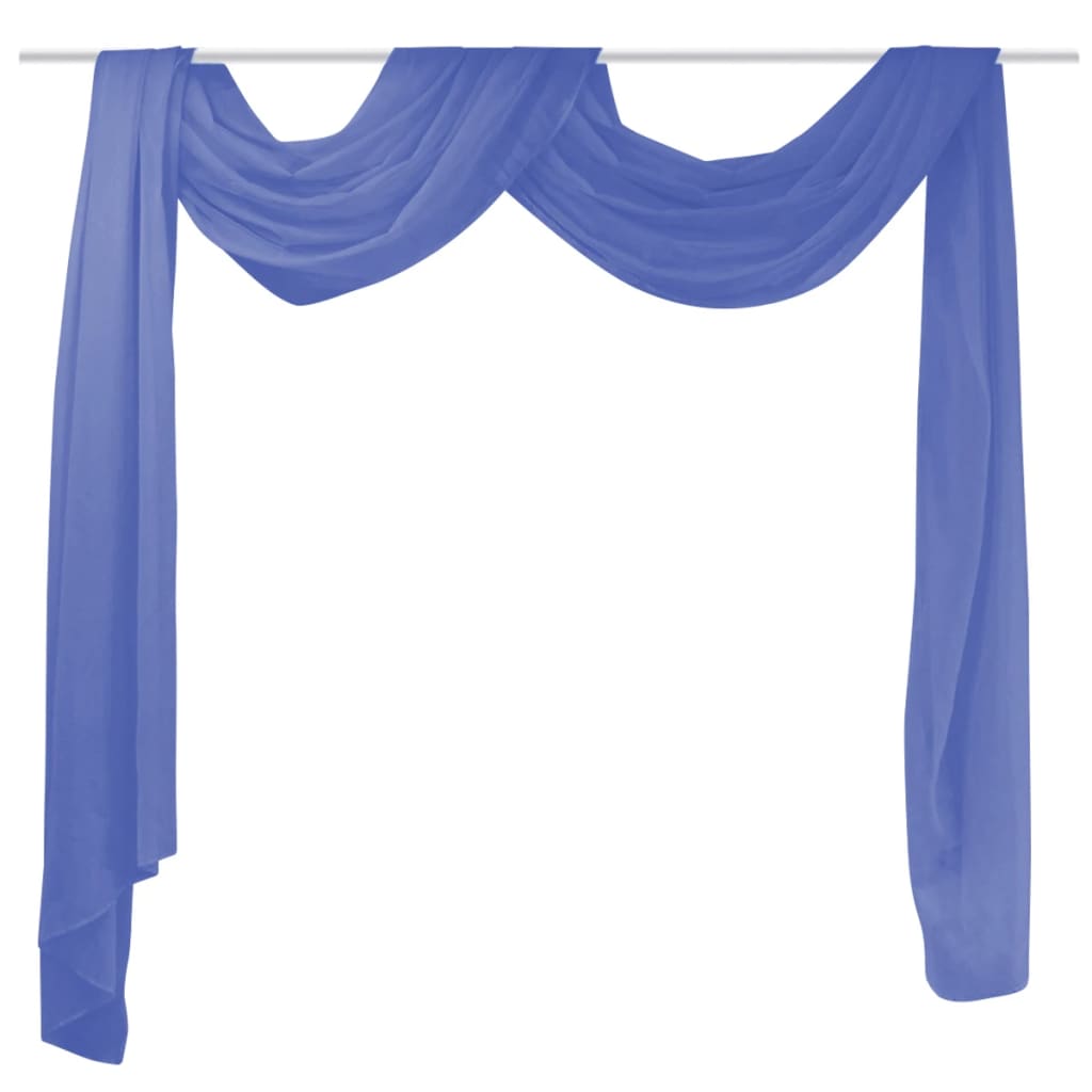 vidaXL Voile Swag Valance 140 x 600 cm Royal Blue