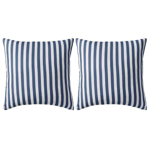 vidaXL Garden Cushions 2 pcs. Striped Pattern 45 x 45 cm Navy Blue