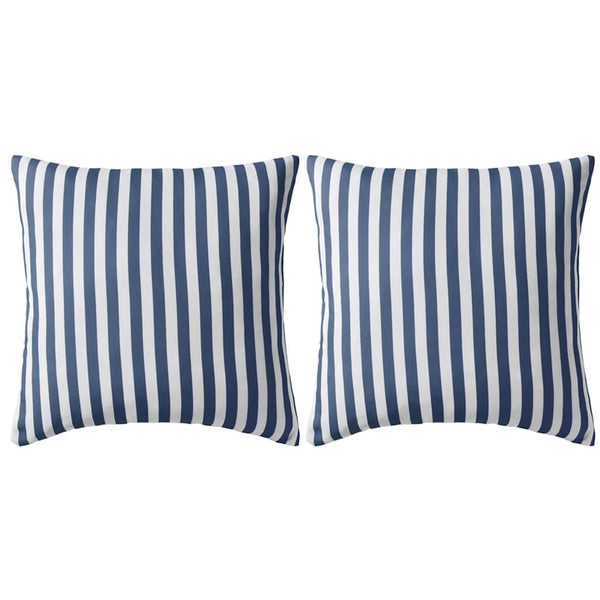 vidaXL Garden Cushions 2 pcs. Striped Pattern 45 x 45 cm Navy Blue