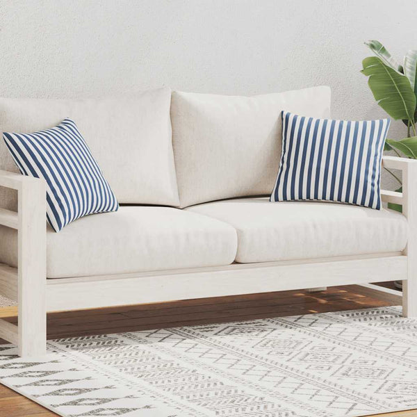 vidaXL Garden Cushions 2 pcs. Striped Pattern 45 x 45 cm Navy Blue