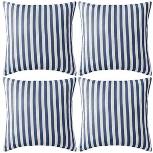 vidaXL Garden Cushions 4 pcs. Striped 45 x 45 cm Navy Blue