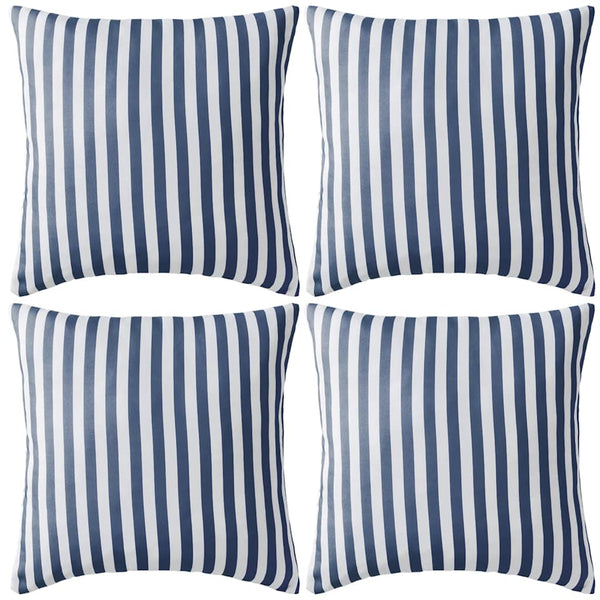 vidaXL Garden Cushions 4 pcs. Striped 45 x 45 cm Navy Blue