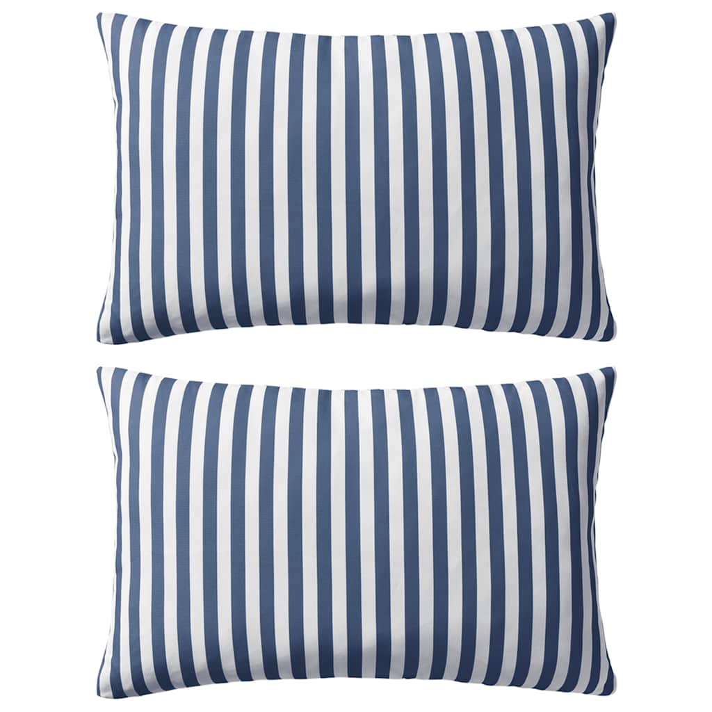vidaXL Garden Cushions 2 pcs. Striped 60 x 40 cm Navy Blue