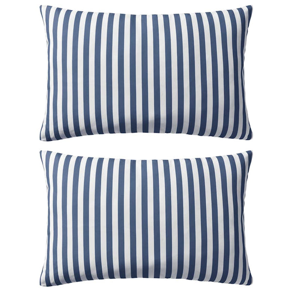 vidaXL Garden Cushions 2 pcs. Striped 60 x 40 cm Navy Blue