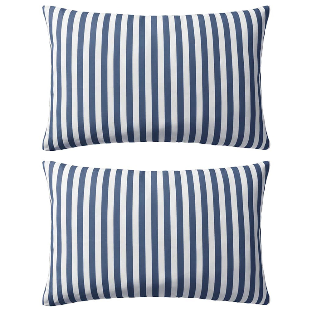vidaXL Garden Cushions 2 pcs. Striped 60 x 40 cm Navy Blue