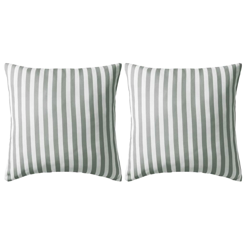 vidaXL Garden Cushions 2 pcs. Striped Pattern 45 x 45 cm Grey