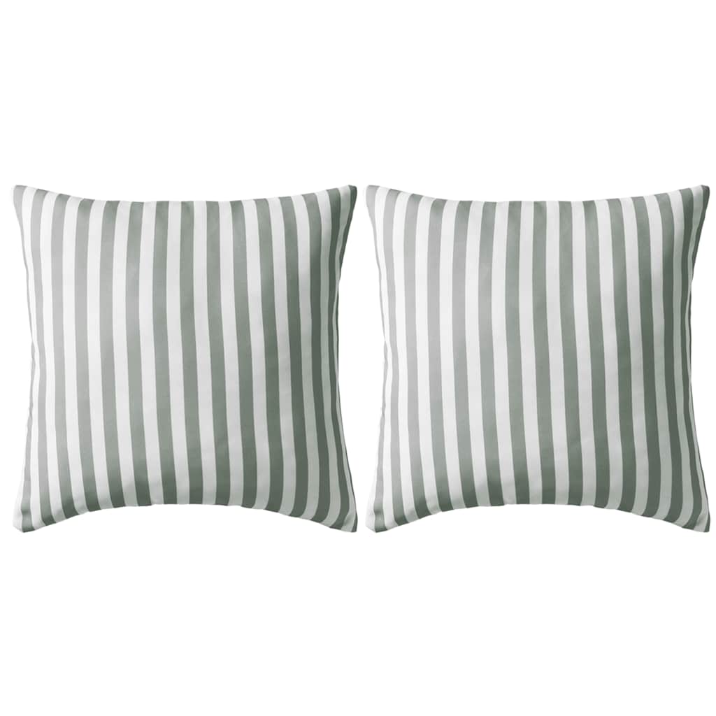 vidaXL Garden Cushions 2 pcs. Striped Pattern 45 x 45 cm Grey