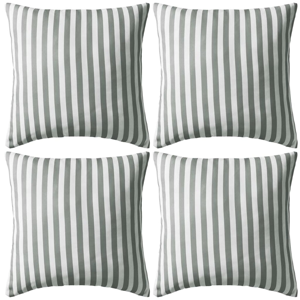 vidaXL Garden Cushions 4 pcs. Striped Pattern 45 x 45 cm Grey