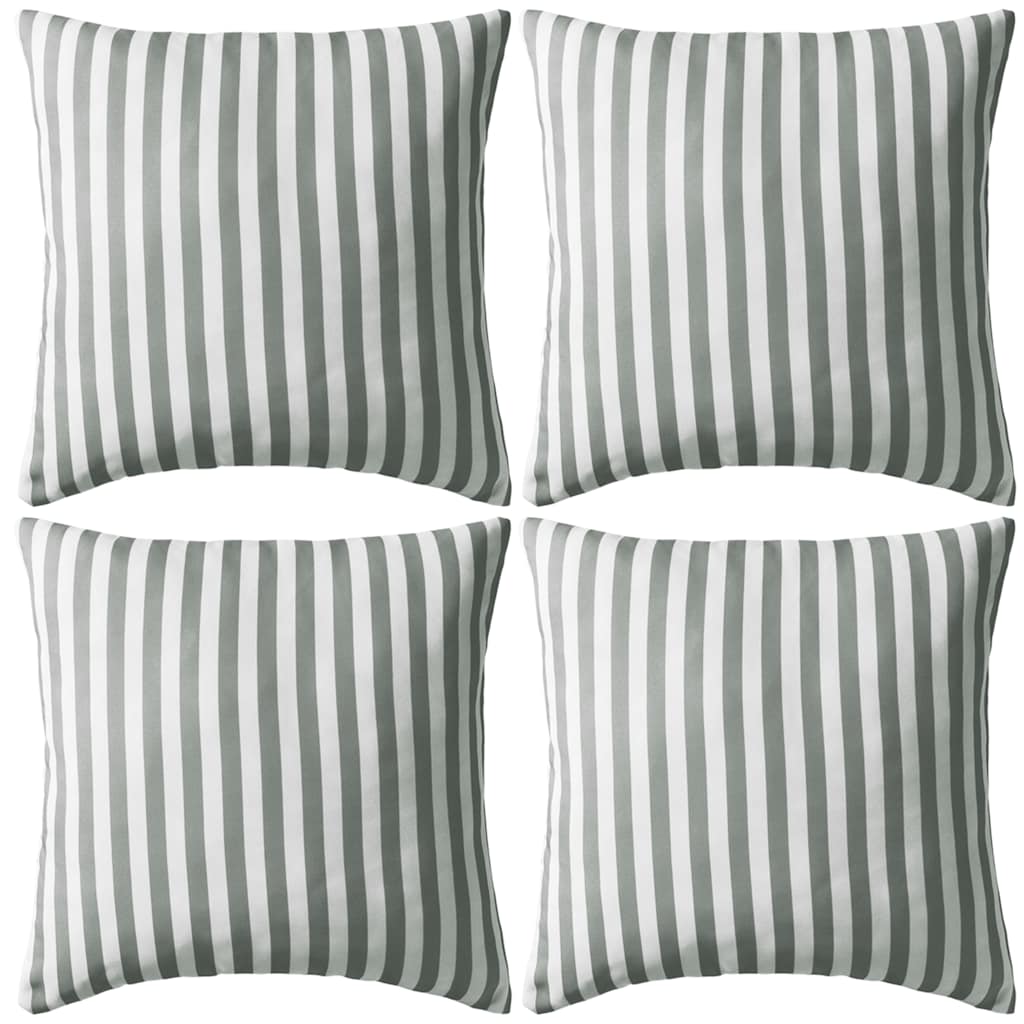 vidaXL Garden Cushions 4 pcs. Striped Pattern 45 x 45 cm Grey