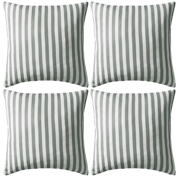 vidaXL Garden Cushions 4 pcs. Striped Pattern 45 x 45 cm Grey