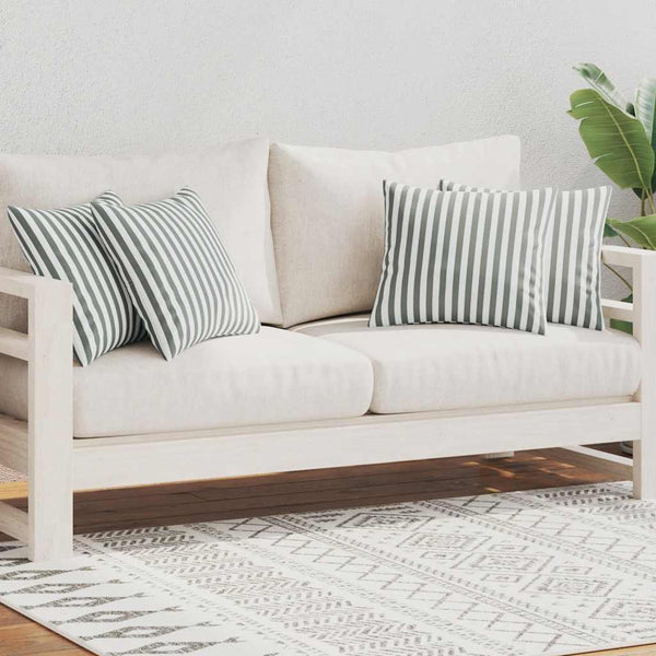 vidaXL Garden Cushions 4 pcs. Striped Pattern 45 x 45 cm Grey
