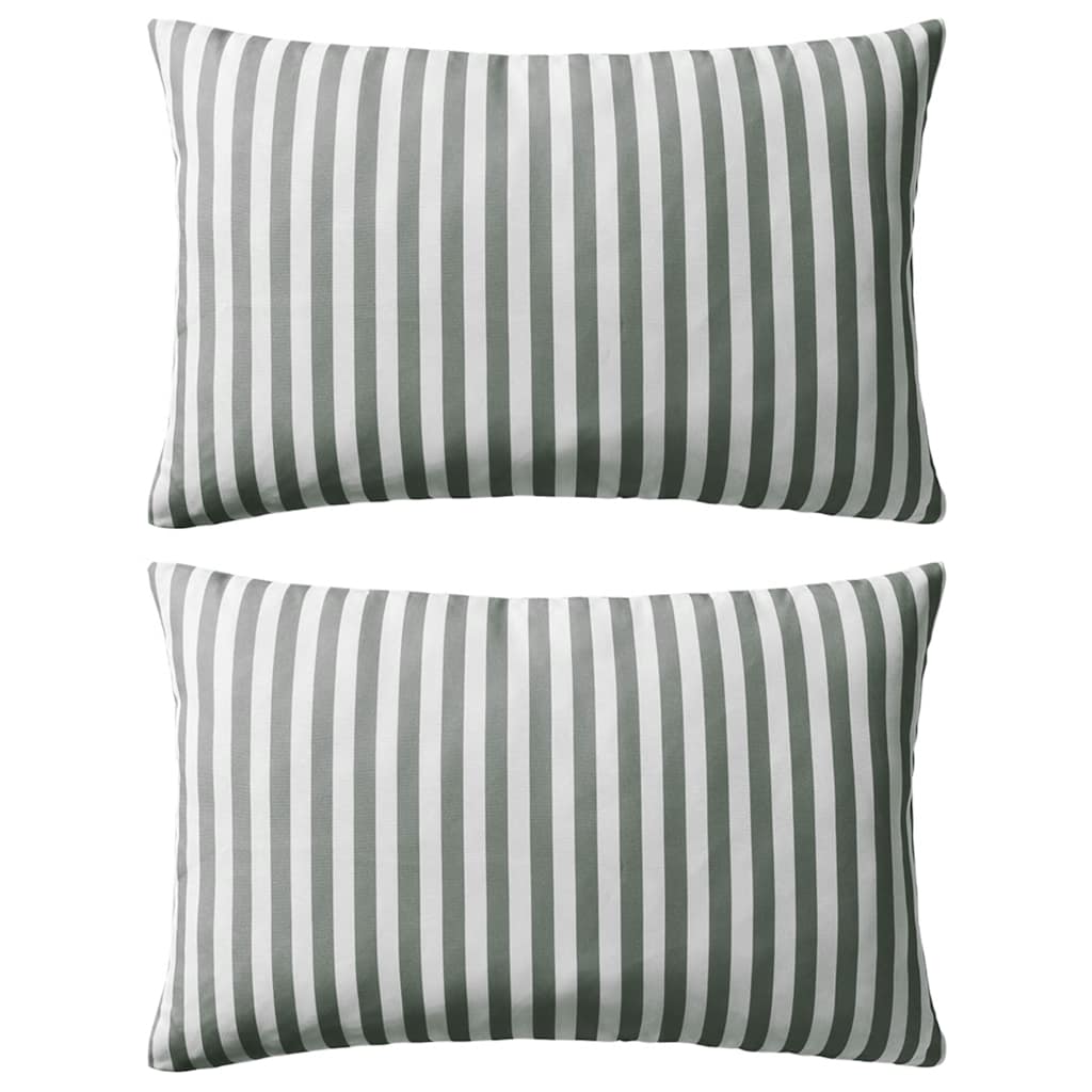 vidaXL Outdoor Cushions 2 pcs. Striped 60 x 40 cm Grey